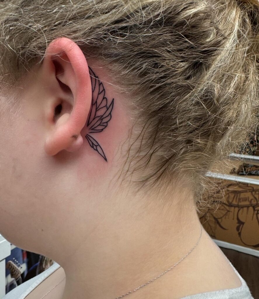 Blue Forget Me Not Behind Ear Tattoo Tattoo Design