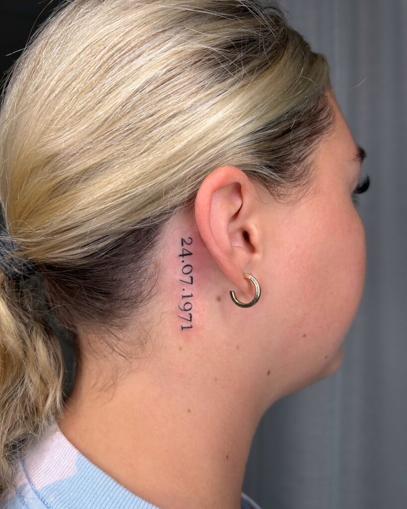 Minimal Heart Outline Behind the Ear Tattoo Design