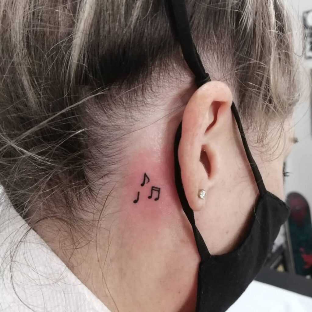 Music Notes Behind Ear Tattoo Tattoo Design