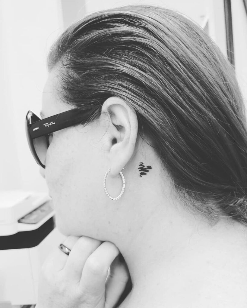 Tiny Heartbeat Behind Ear Tattoo Tattoo Design