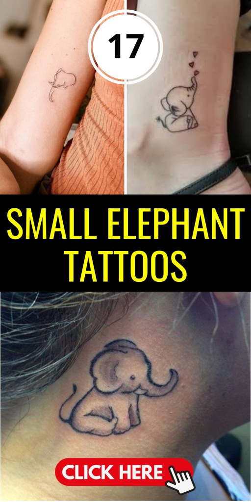 This minimalist tattoo design features a tiny elephant standing on its back legs, reaching for a star with its raised trunk.