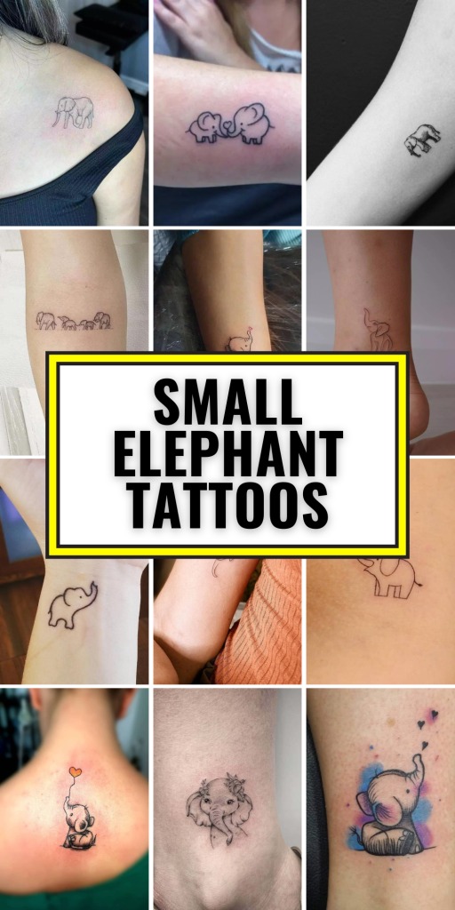 This tattoo of a baby elephant features a splash of colorful hues in the background, blending shades of blue and pink, which gives it a lively and playful appearance.