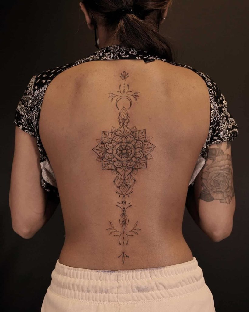 Celestial Phases and Mystic Symbols Tattoo Design