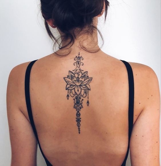 Delicate Botanical Spine Tattoo Tattoo Design