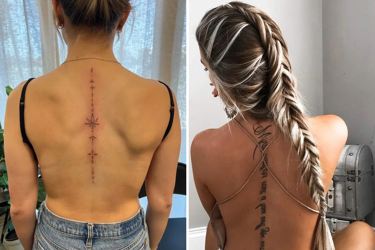 21 Spine Tattoo Ideas For Women Featured Lookbook Collage
