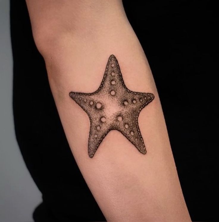Abstract Wave Starfish Shoulder Tattoo Tattoo Design