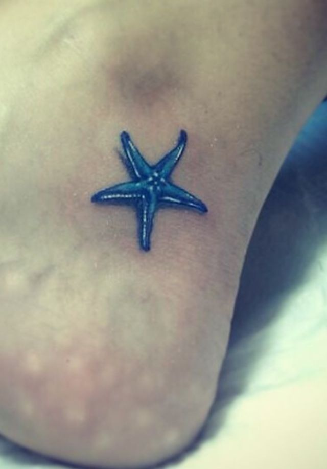 Bright Orange Traditional Starfish Tattoo Tattoo Design