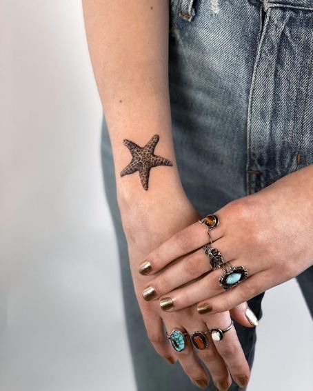 Ink Splash Starfish Tattoo Tattoo Design