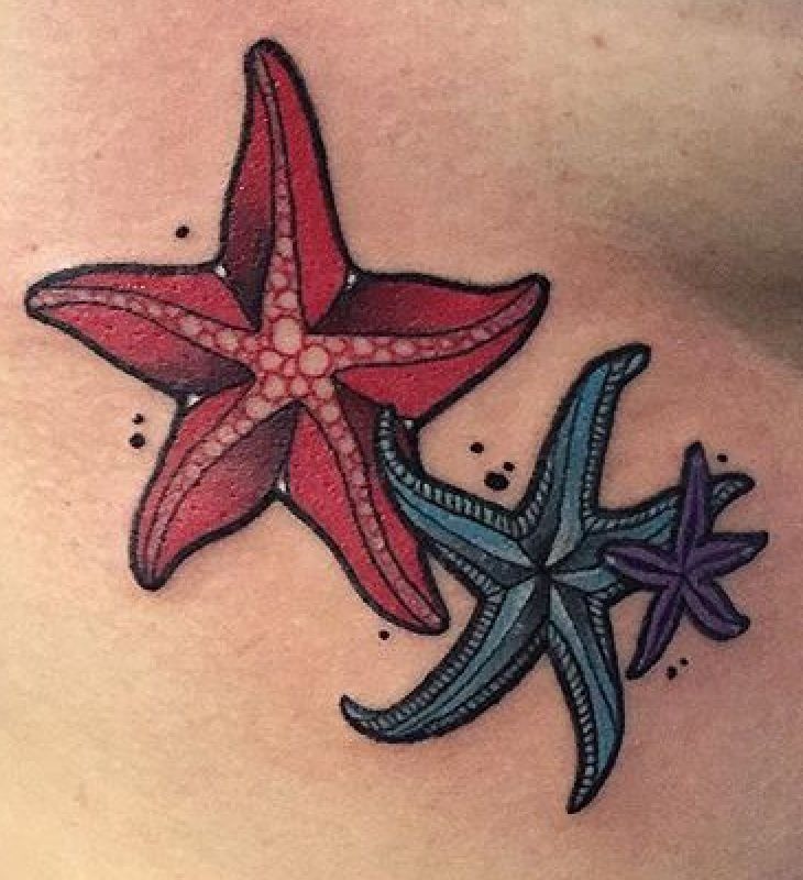 Tiny Starfish Foot and Ankle Tattoo Pair Tattoo Design