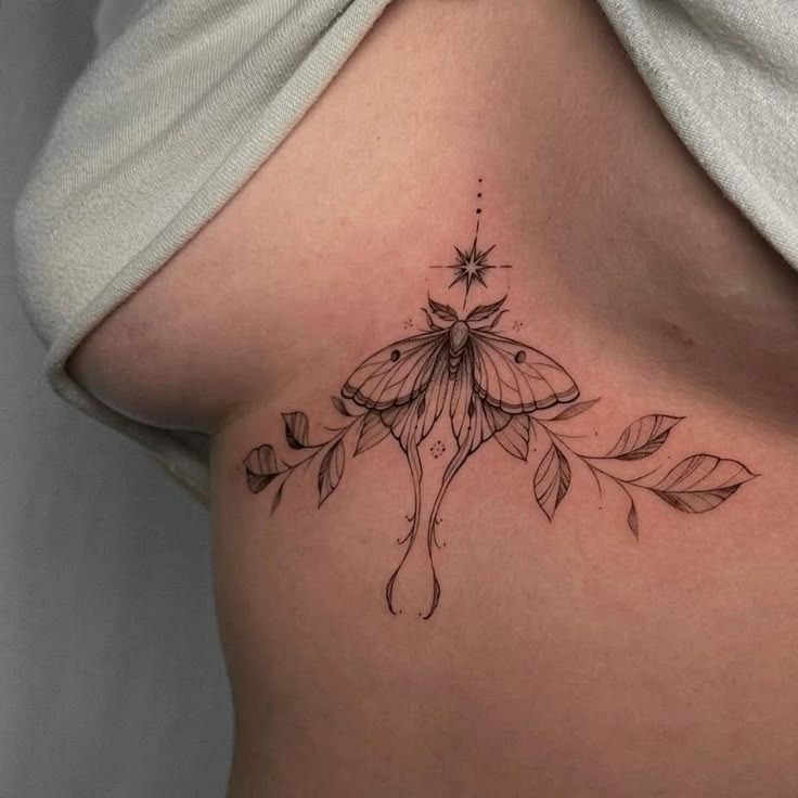 Gothic Bat with Lunar Symbol Tattoo Design