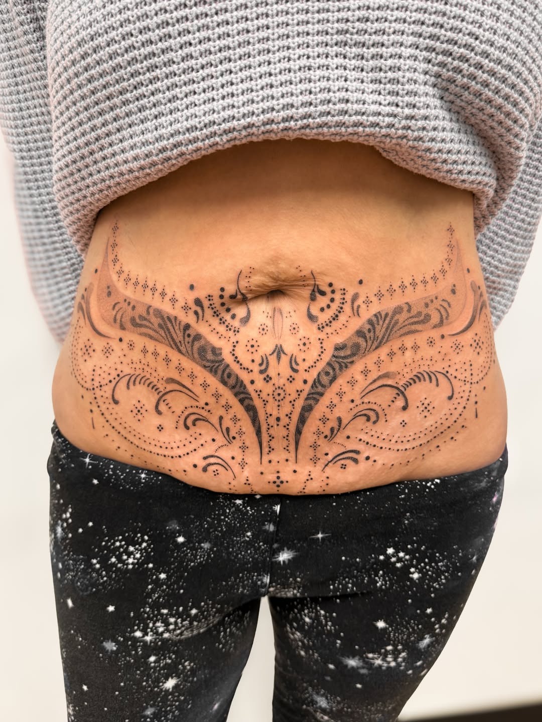 Mandala Floral Stomach Tattoo Tattoo Design