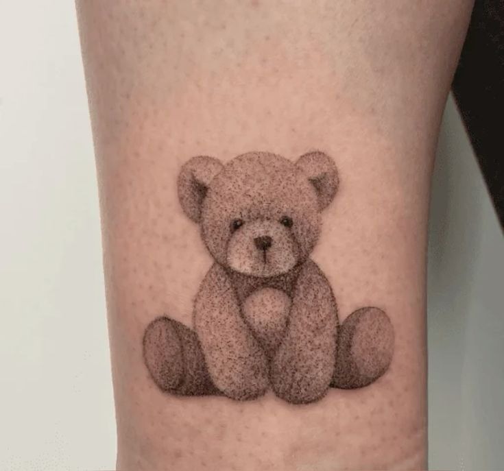 Dotwork Teddy Bear Tattoo Design