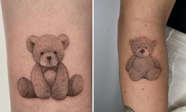 Women Teddy Bear Tattoo Ideas For Minimalist and Expressive Tattoos