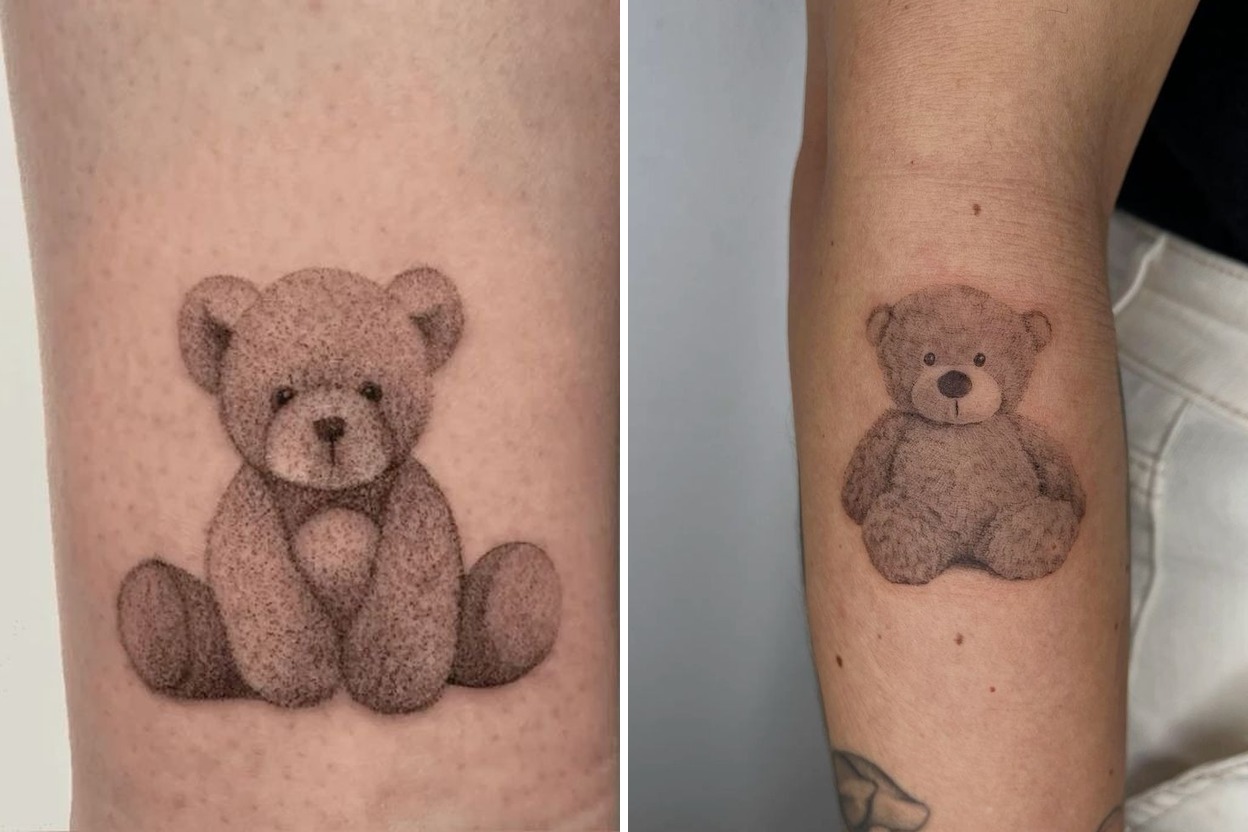 Women Teddy Bear Tattoo Ideas For Minimalist and Expressive Tattoos Featured Lookbook Collage