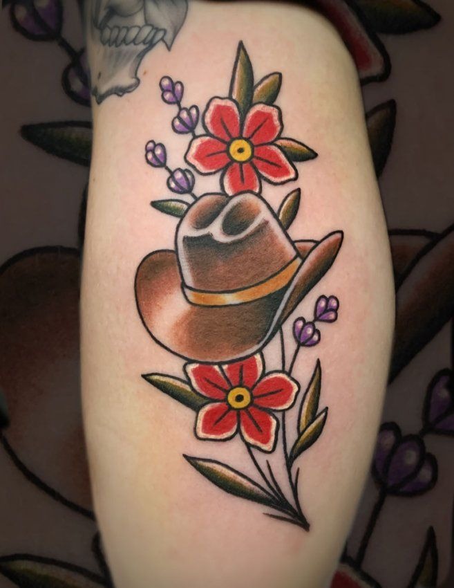 This tattoo is pure Texas charm, flirty, warm, and a little bit spicy.