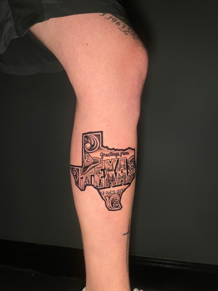 This tattoo has that nostalgic, road-trip magic, like a postcard you picked up on the best weekend of your life.