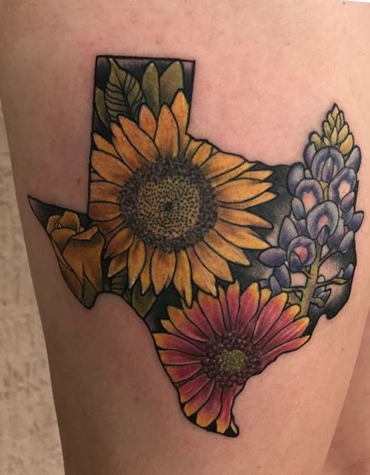 This design feels like Texas pride with a soft, sunny heart.
