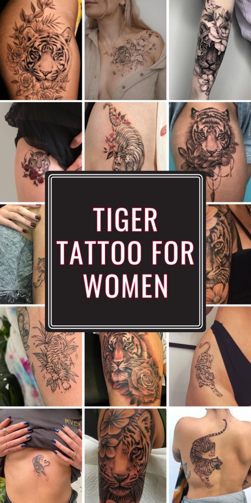 Elegant Shoulder Tiger Design Tattoo Design