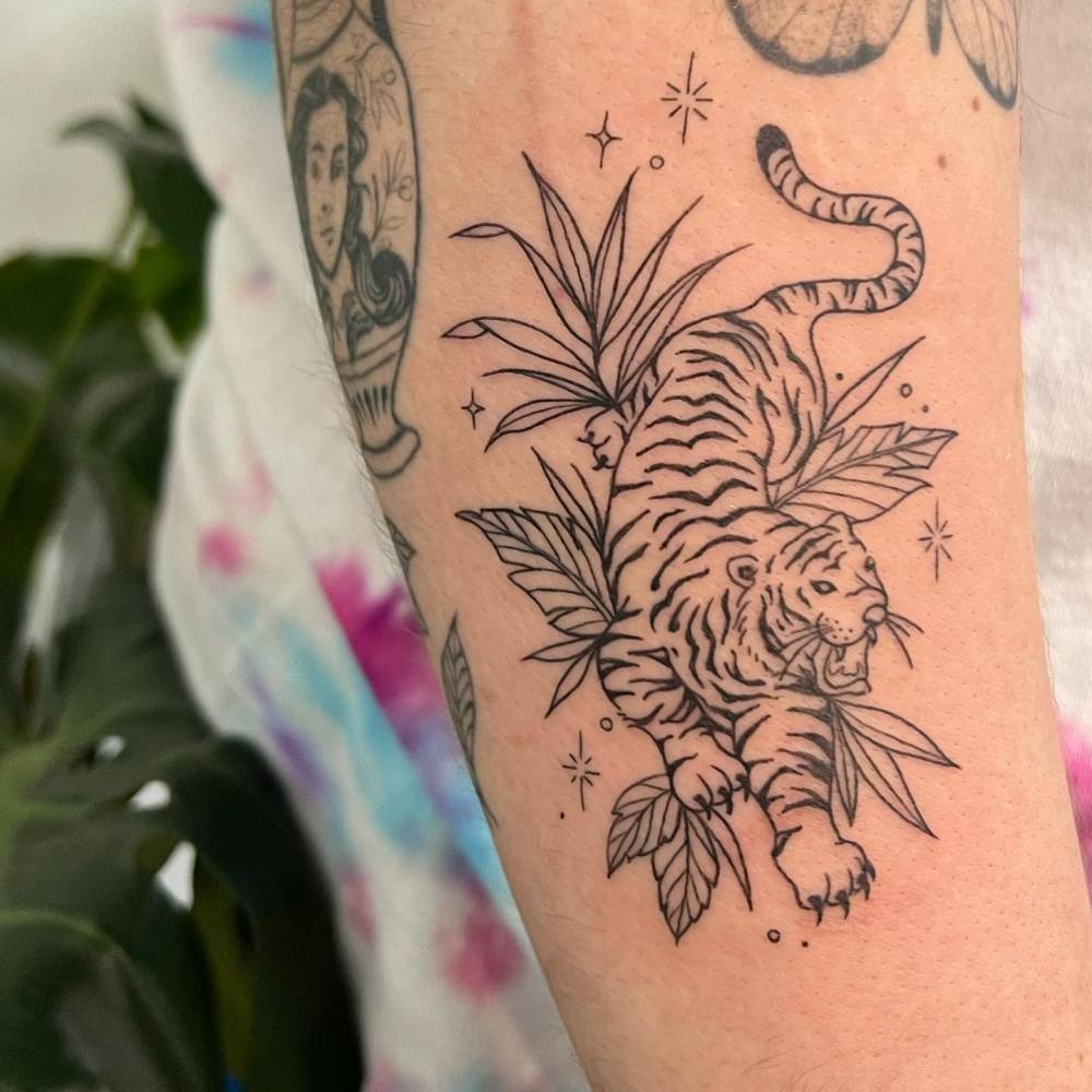 Minimal Tiger Ribcage Tattoo Tattoo Design