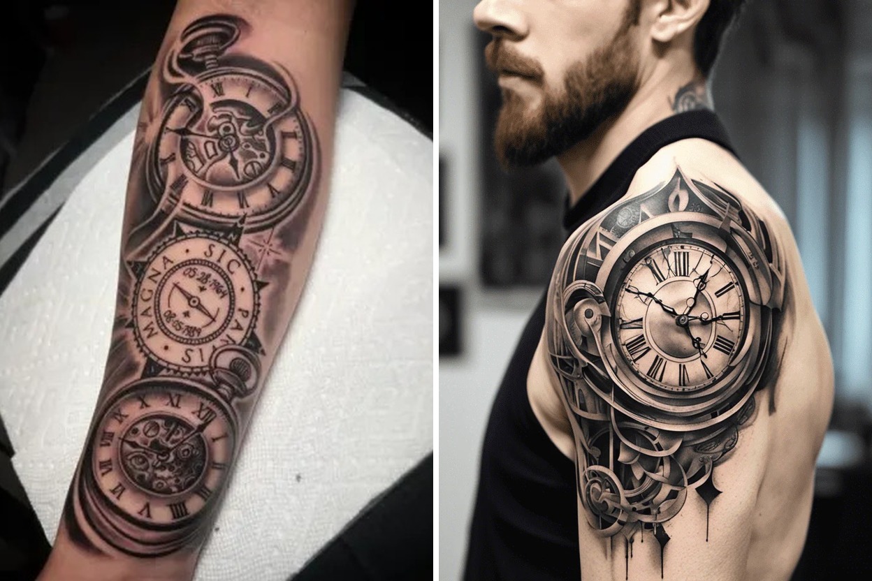 18+ Women Time Tattoo Ideas Full of Meaning and Personal Style Featured Lookbook Collage