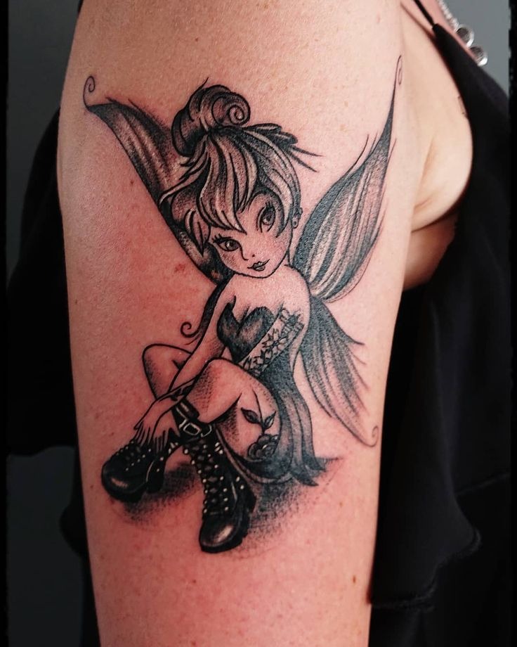 Dark and Edgy Tinkerbell Tattoo Tattoo Design