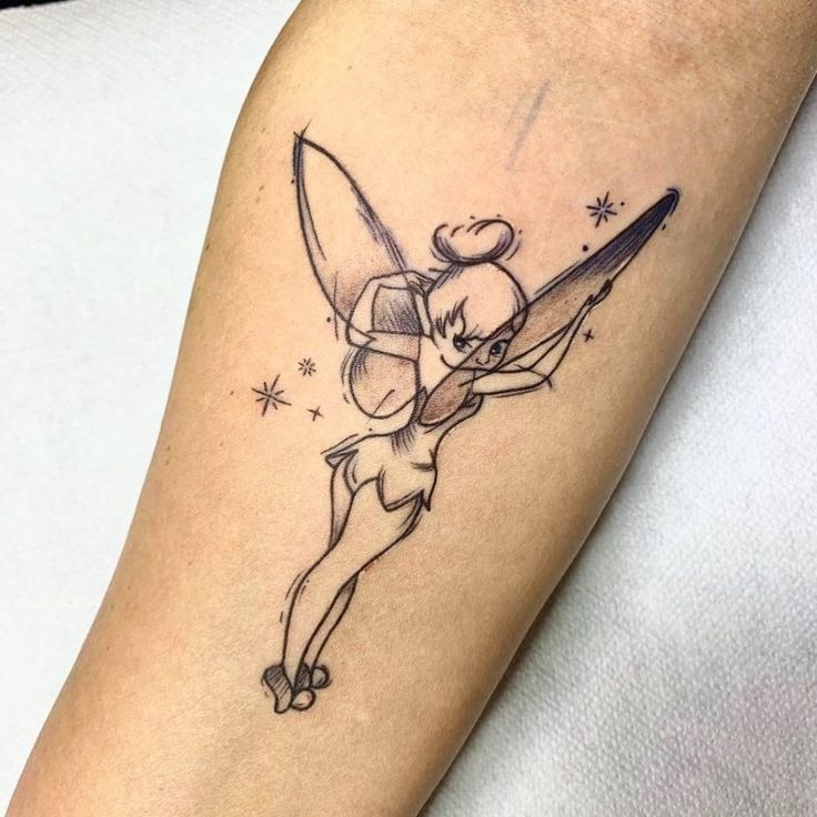 Dynamic Tinkerbell Action Pose Tattoo Tattoo Design
