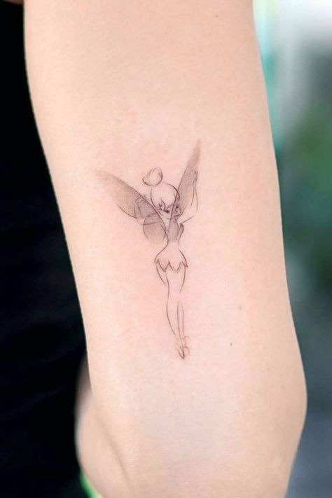 Minimalist Tinkerbell Outline Tattoo Tattoo Design