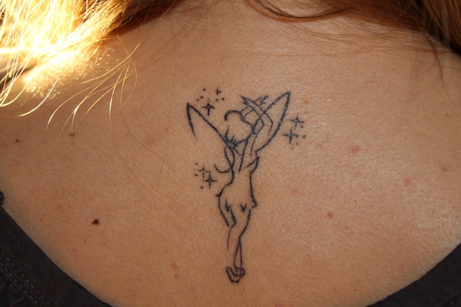 Simple Tinkerbell Back Tattoo Tattoo Design