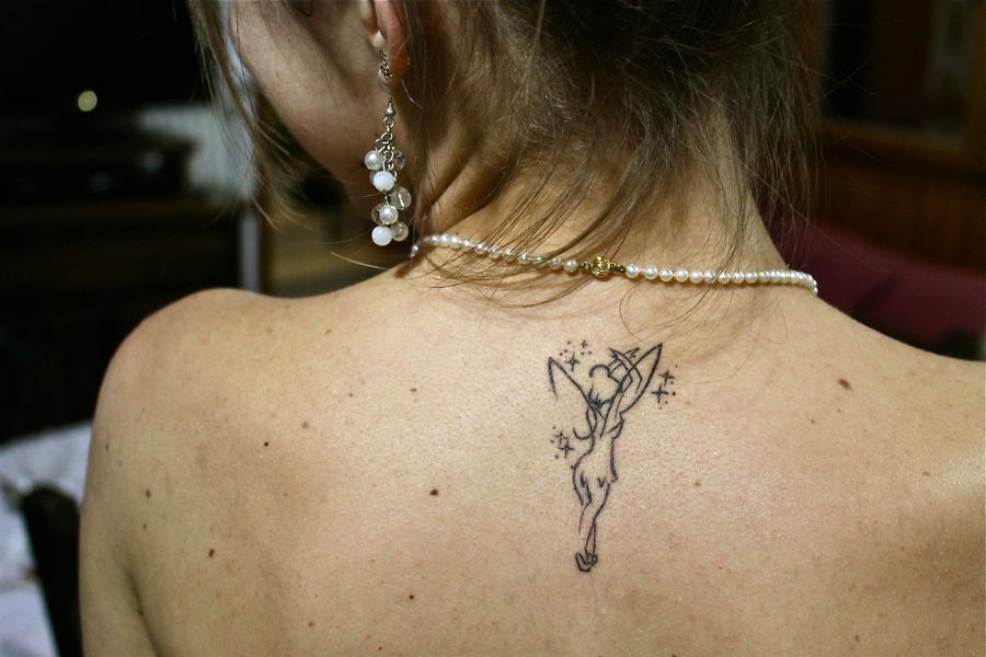 Tinkerbell Upper Back Tattoo Tattoo Design