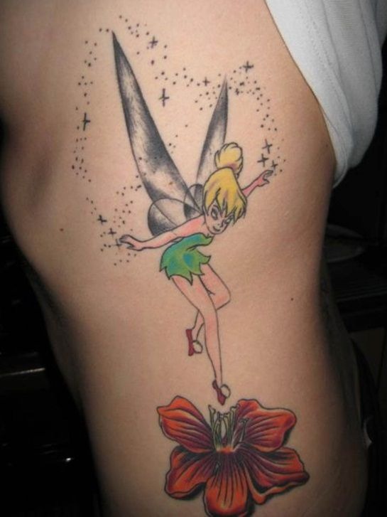 Tinkerbell with a Flower Tattoo Tattoo Design