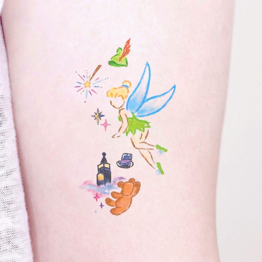 Tinkerbell with Magical Elements Tattoo Tattoo Design