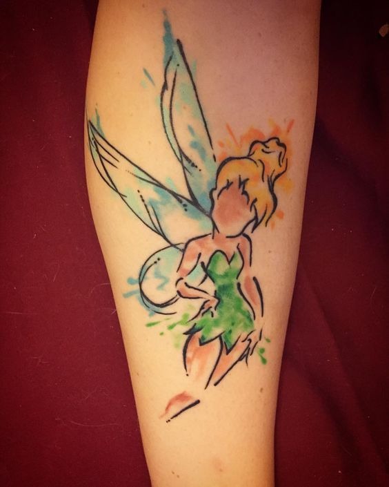 Watercolor Tinkerbell Tattoo Tattoo Design