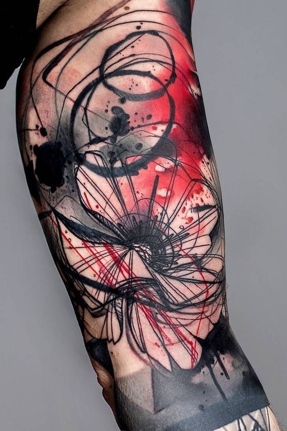 Geometric Smears with a Fragmented Face Tattoo Design