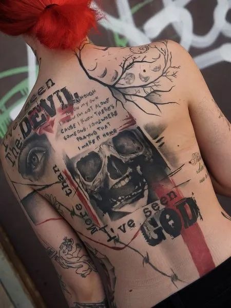 PlayStation Symbolism with Abstract Geometry Tattoo Design