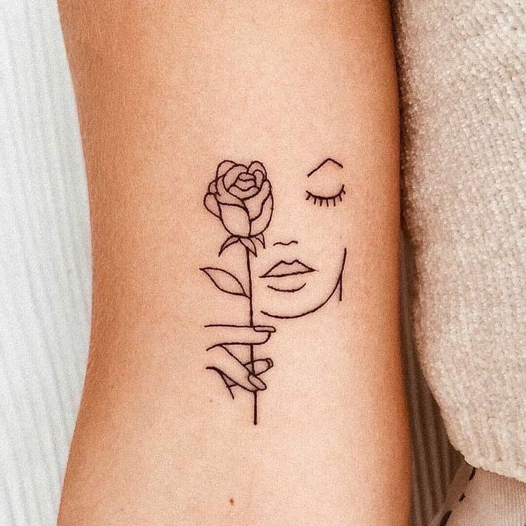 Abstract Rose Face Tattoo Tattoo Design