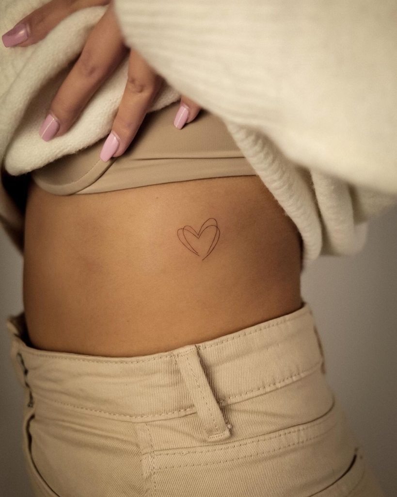 Heart Outline Hip Tattoo Tattoo Design