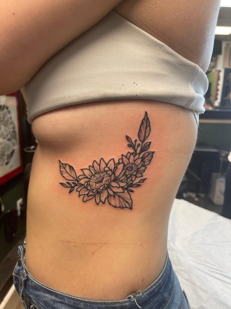 Sunflower Rib Tattoo Tattoo Design