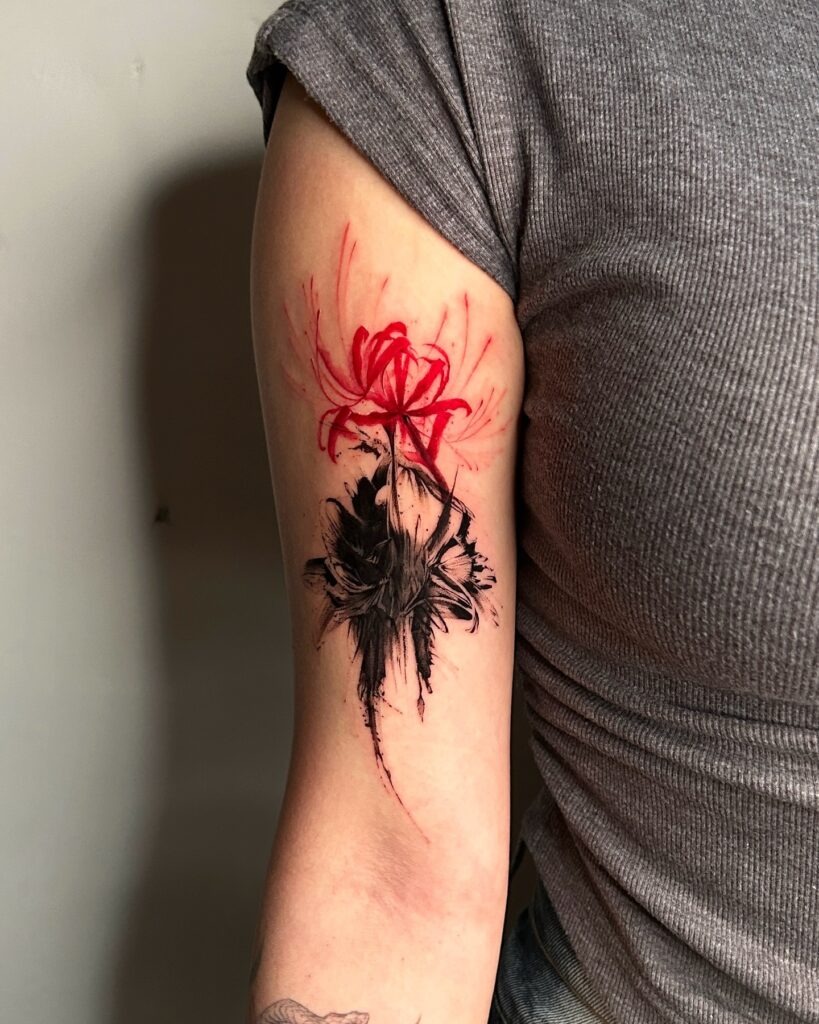 Abstract Red Spider Lily Tattoo Tattoo Design