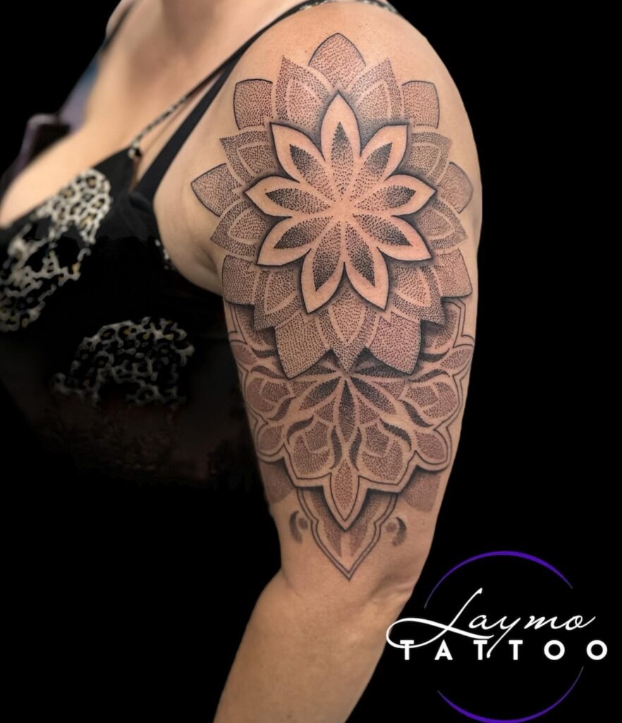 Dotwork Mandala Upper Arm Tattoo Tattoo Design