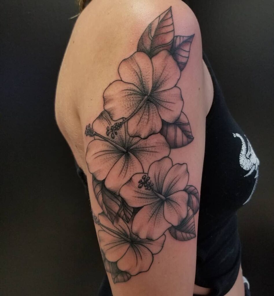Elegant Hibiscus Cluster Tattoo Tattoo Design