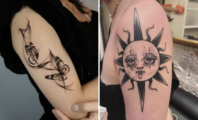 77+ Women Upper Arm Tattoo Ideas & Inspiration