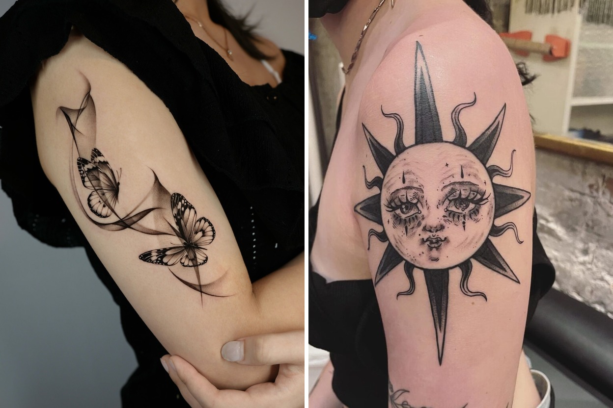 77+ Women Upper Arm Tattoo Ideas & Inspiration Featured Lookbook Collage