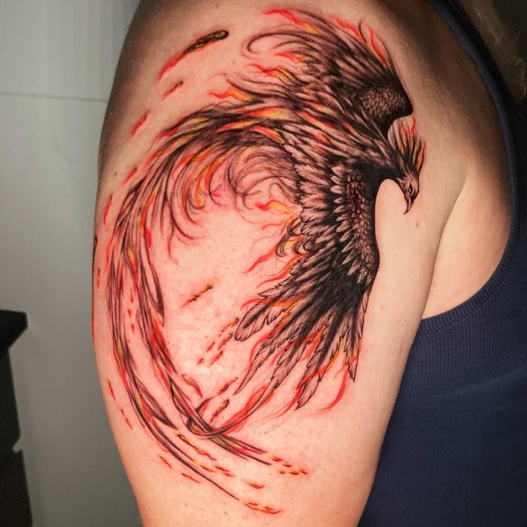 Fiery Phoenix Rising Tattoo Tattoo Design