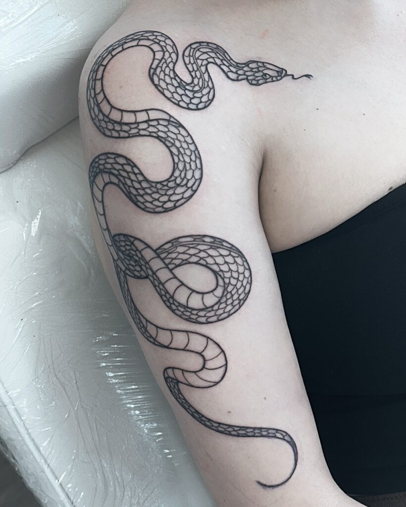 Flowing Serpent Upper Arm Tattoo Tattoo Design