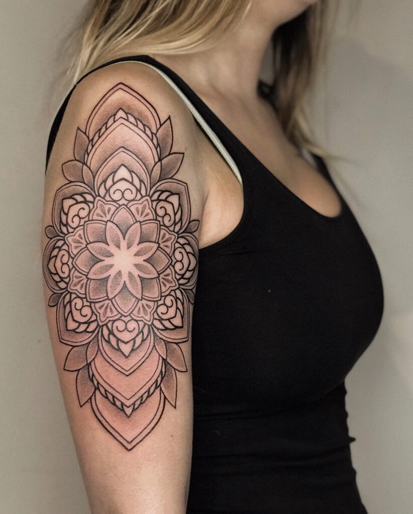 Intricate Mandala Upper Arm Tattoo Tattoo Design