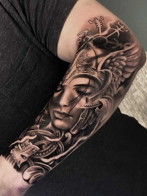 Celtic influence with fierce grace Tattoo Design