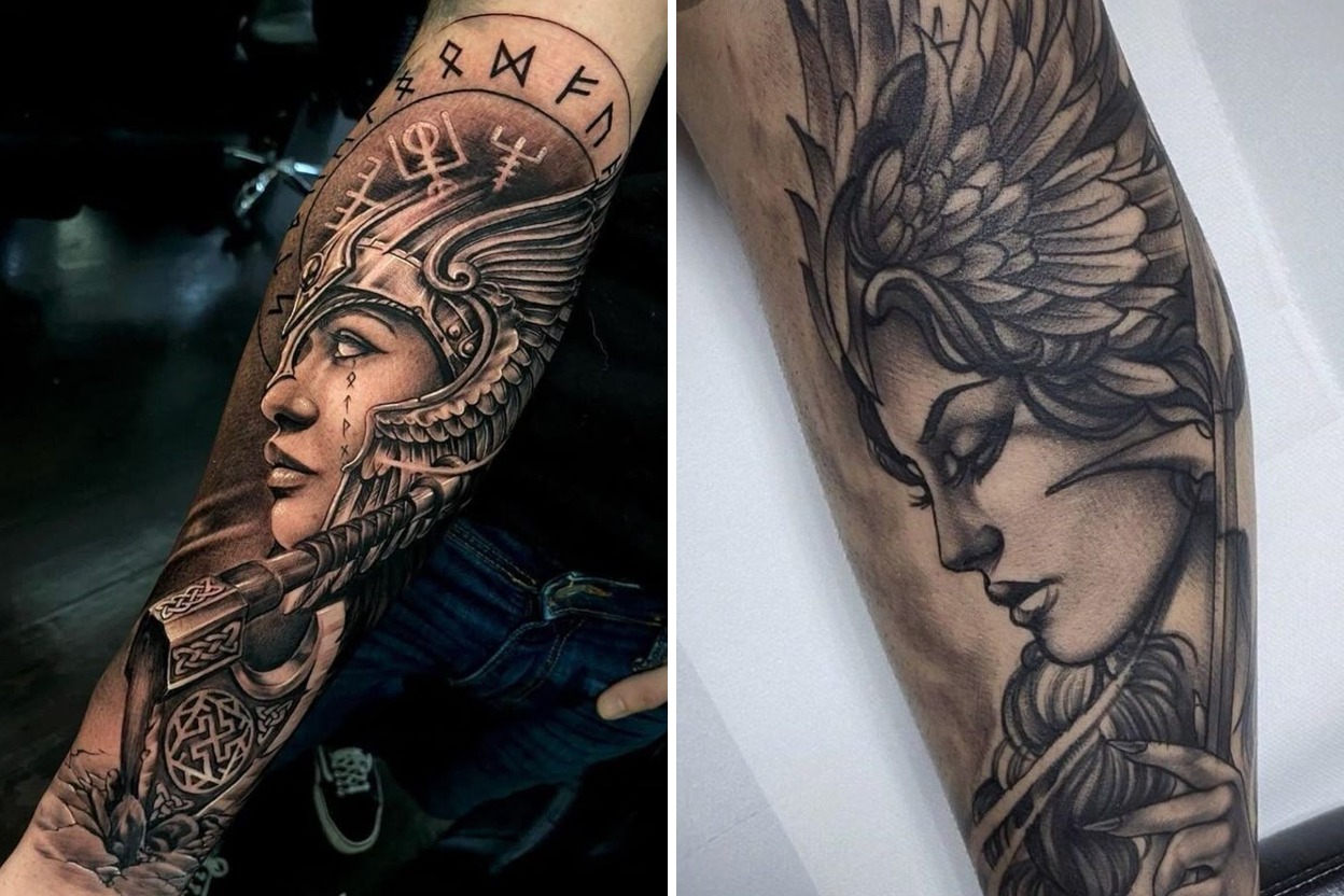 33+ Women Valkyrie Tattoo Ideas & Inspiration Featured Lookbook Collage