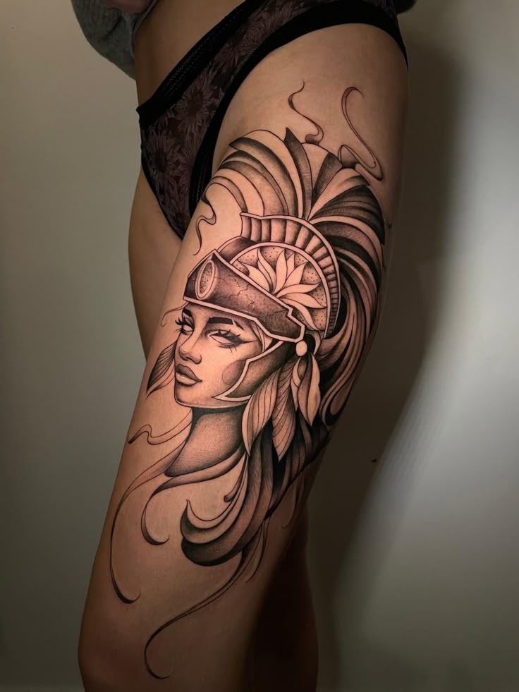 Valkyrie forearm in full armor Tattoo Design