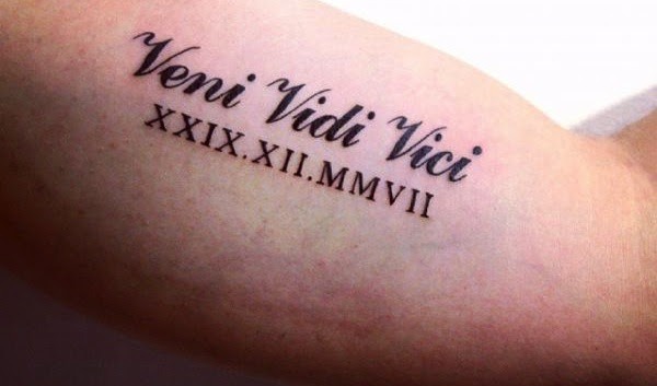 Arm Tattoo with Roman Numerals Tattoo Design