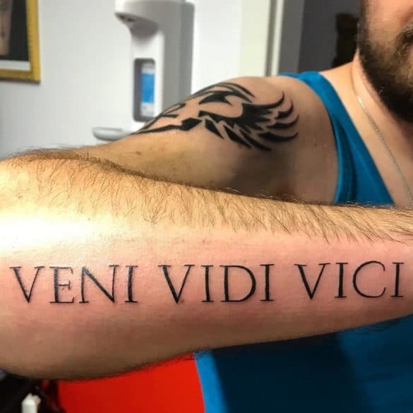 Bold Forearm Tattoo with Simple Font Tattoo Design